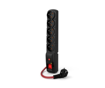 Listwa zasilająca HSK DATA Acar F5 Power 16A - 5 gniazd, 1,5m, czarna